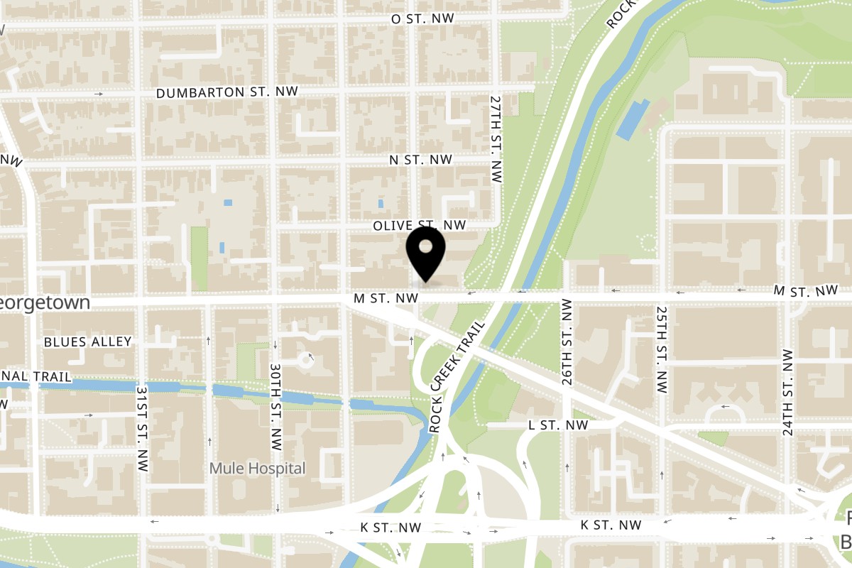 Map showing the location of Das Ethiopian Cuisine on 1201 28th St NW in Washington